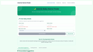 Thumbnail of islamicnamefinder.com