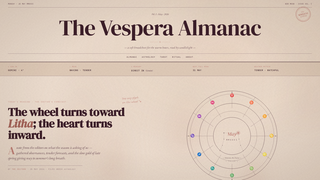 Screenshot of vesperaalmanac.com