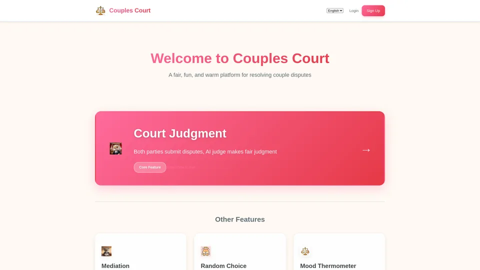 Screenshot of ai-couples-court.com