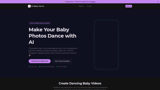 Screenshot of aibabydance.com