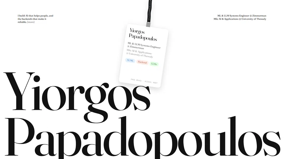 Screenshot of yiorgospapadopoulos.dev