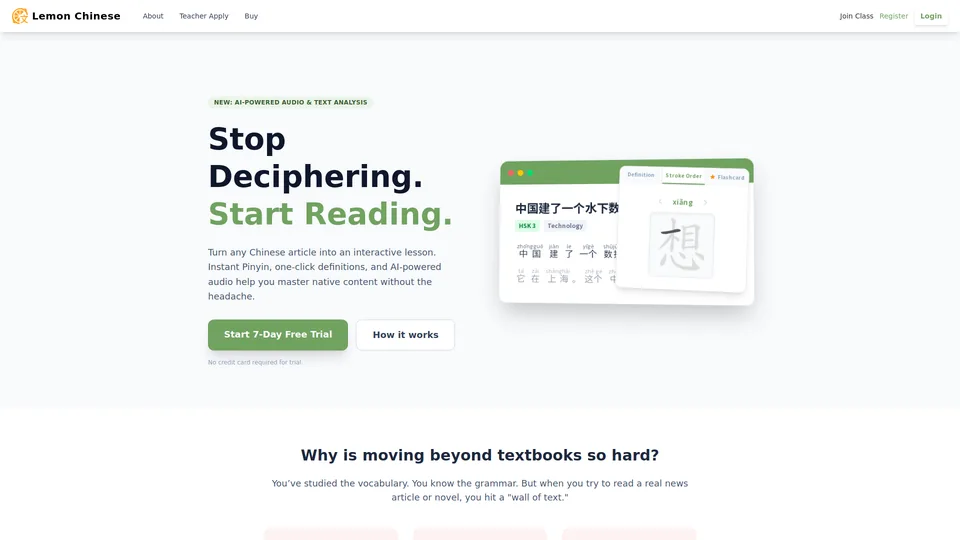 Screenshot of lemonchinese.com