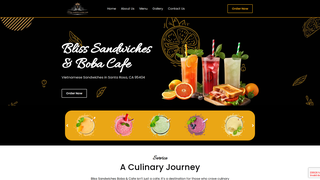 Screenshot of blisssandwichesbobacafeca.com