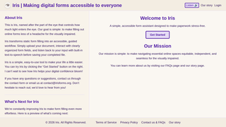 Screenshot of irisforms.org