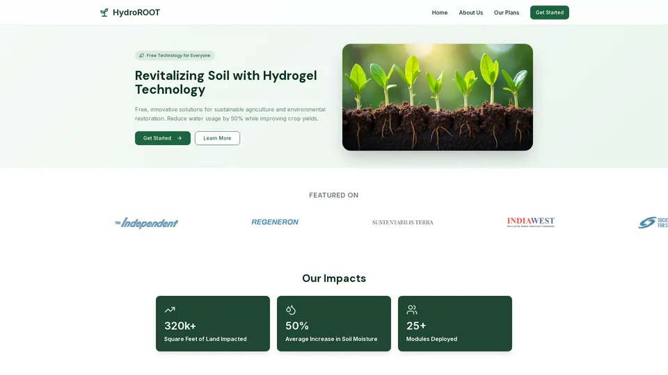 Screenshot of hydroroot.org