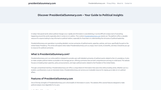 Thumbnail of presidentialssummary.com