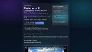 Screenshot of metalensai.com