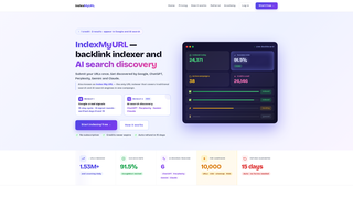 Screenshot of indexmyurl.com