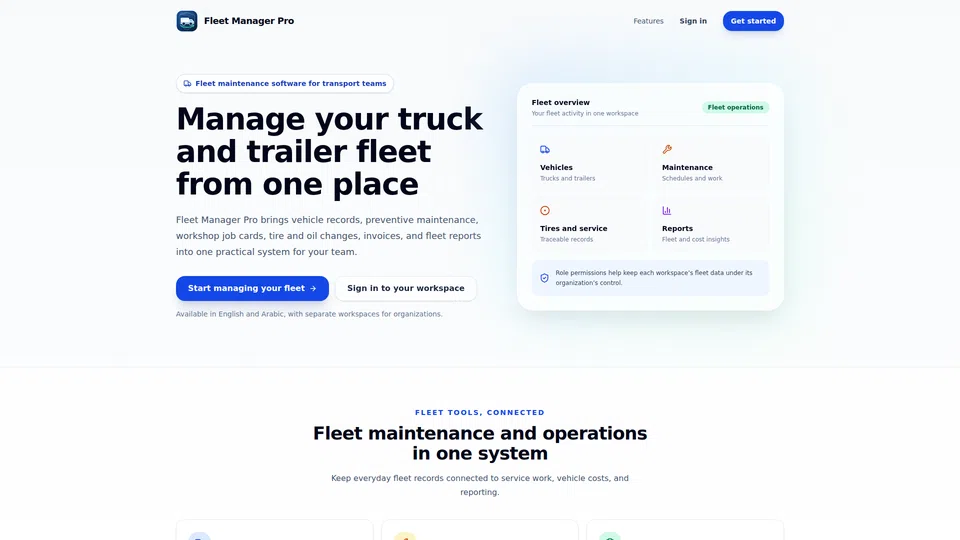 Screenshot of fleetmaintenance.site