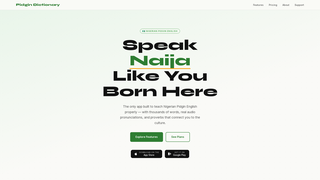 Screenshot of pidgindictionary.com