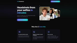 Screenshot of vibeheadshots.com