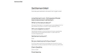 Thumbnail of settlementwell.com