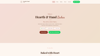 Screenshot of hearthandhandbakes.com