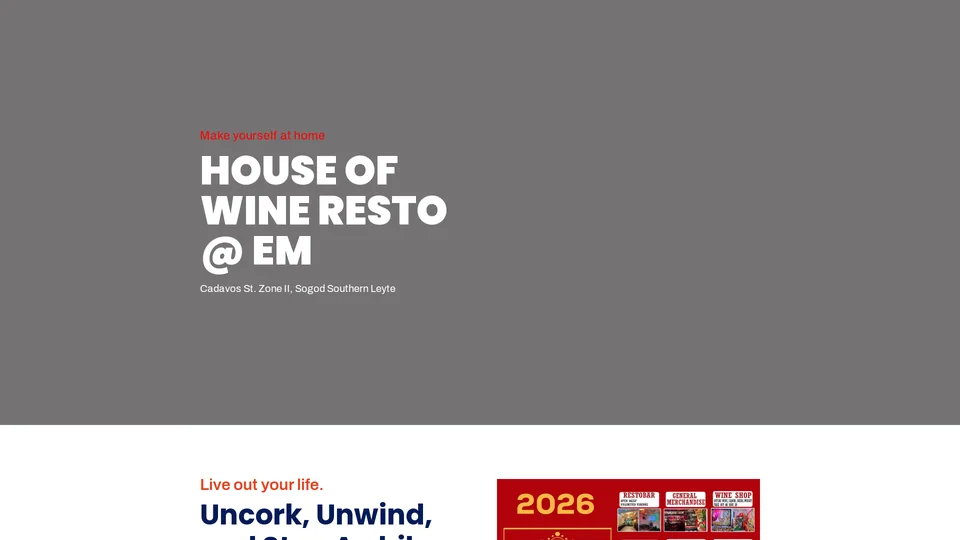 Screenshot of houseofwineresto.com