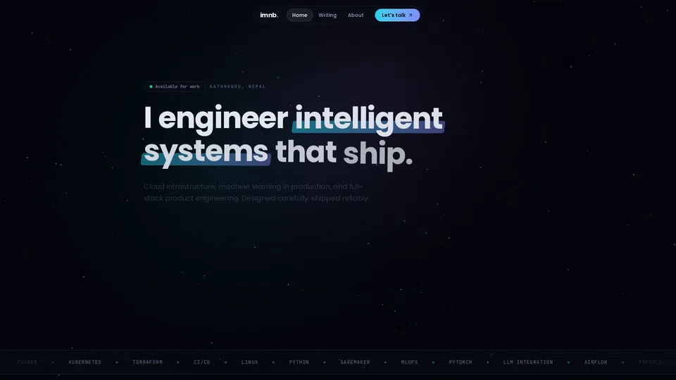 Screenshot of imnb.tech