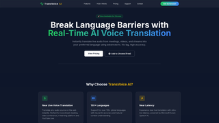 Screenshot of transvoice.ai