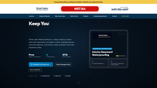 Screenshot of greatlakeswaterproofing.ca
