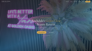 Screenshot of goldenoasistanning.uk