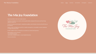 Screenshot of miajoyfoundation.org