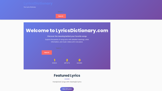 Thumbnail of lyricsdictionary.com