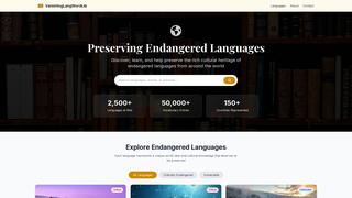 Screenshot of vanishinglangwordlib.com