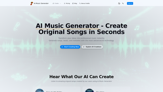 Screenshot of aigeneratemusic.com