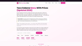 Screenshot of tacocabanamenu.us