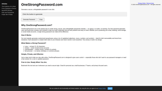 Thumbnail of onestrongpassword.com