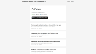 Screenshot of fixpython.com