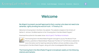Screenshot of knowinggodintheword.com