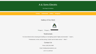 Thumbnail of aandsonselectric.com