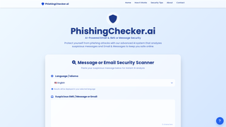 Screenshot of phishingchecker.ai