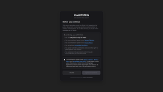 Screenshot of chatepstein.ai