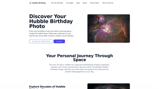 Screenshot of hubblebirthday.com