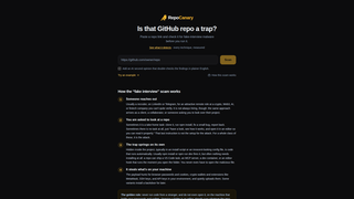 Screenshot of repocanary.com