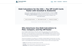 Thumbnail of calculatedebts.com
