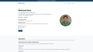 Thumbnail of mukundg.com