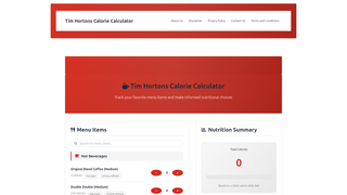 Thumbnail of timhortonscaloriecalculator.com
