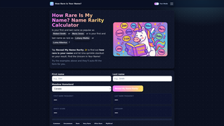 Thumbnail of howrareisyourname.com