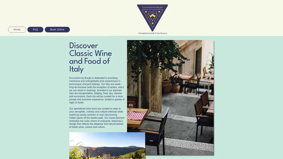 Screenshot of excursionsbyburgio.com