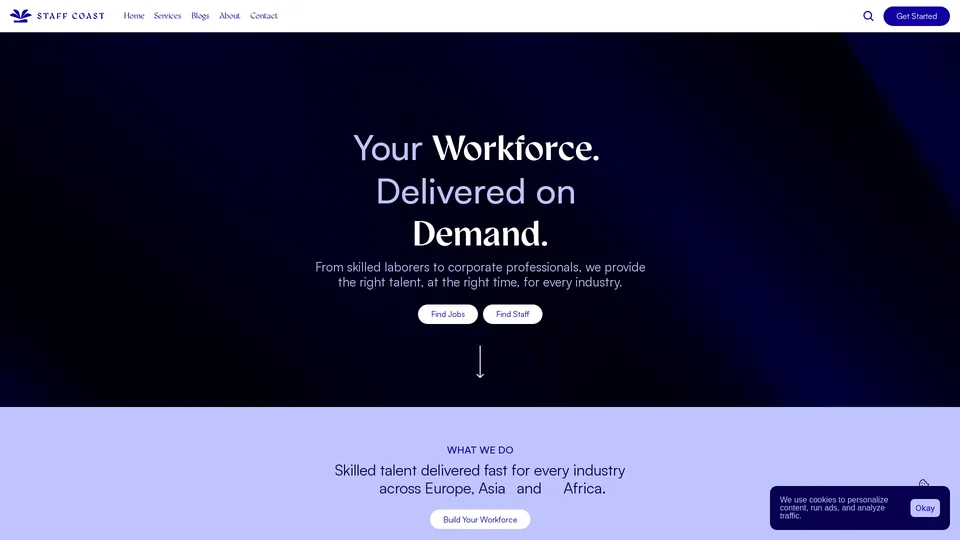 Screenshot of staffcoast.com