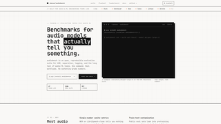 Screenshot of audiobench.dev
