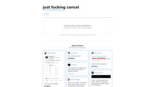 Screenshot of justcancel.io