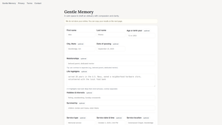 Thumbnail of gentlememory.com
