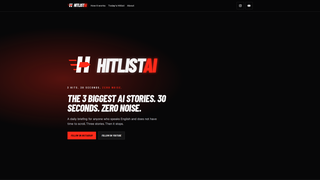Screenshot of hitlistai.com