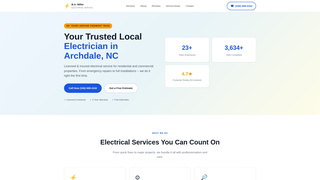 Screenshot of millerelectricnc.com