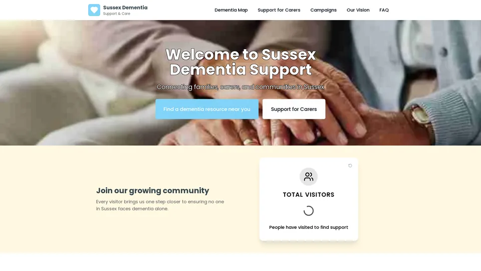 Screenshot of sussexdementiasupport.org