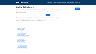 Thumbnail of rawcalculator.com