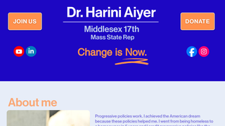 Screenshot of voteforharini.com