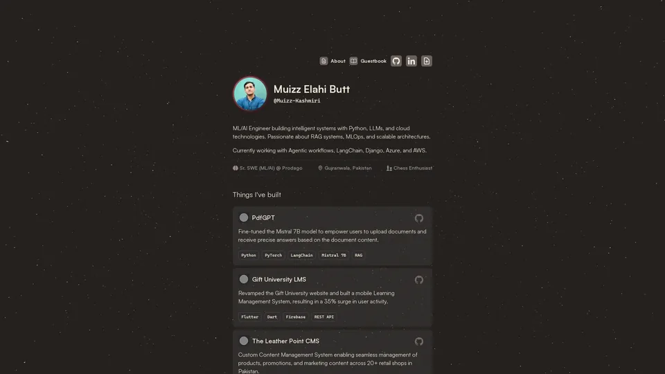 Screenshot of muizzbutt.com